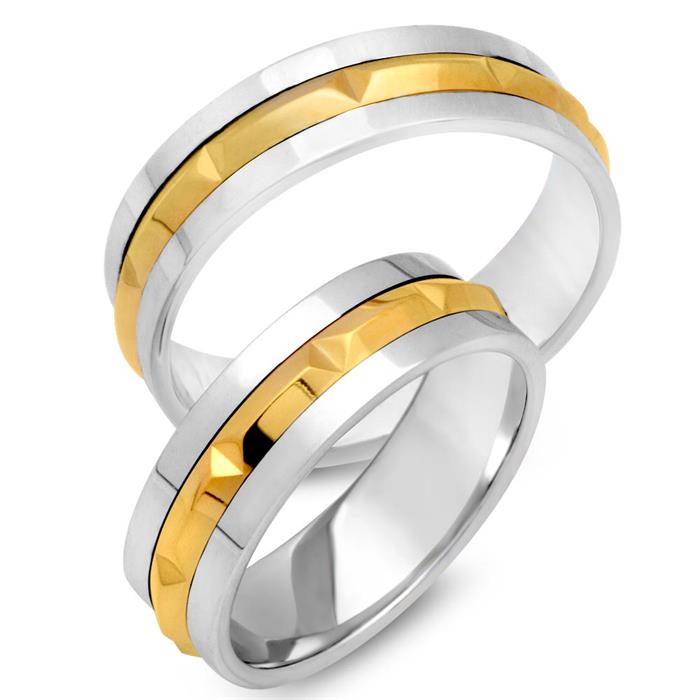 Wedding rings 14ct yellow-white gold