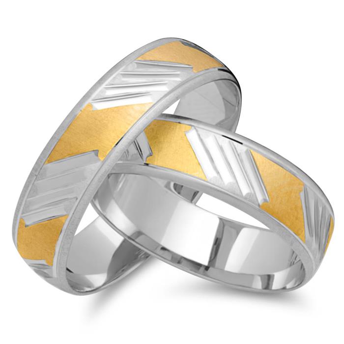 Wedding rings 8ct yellow-white gold