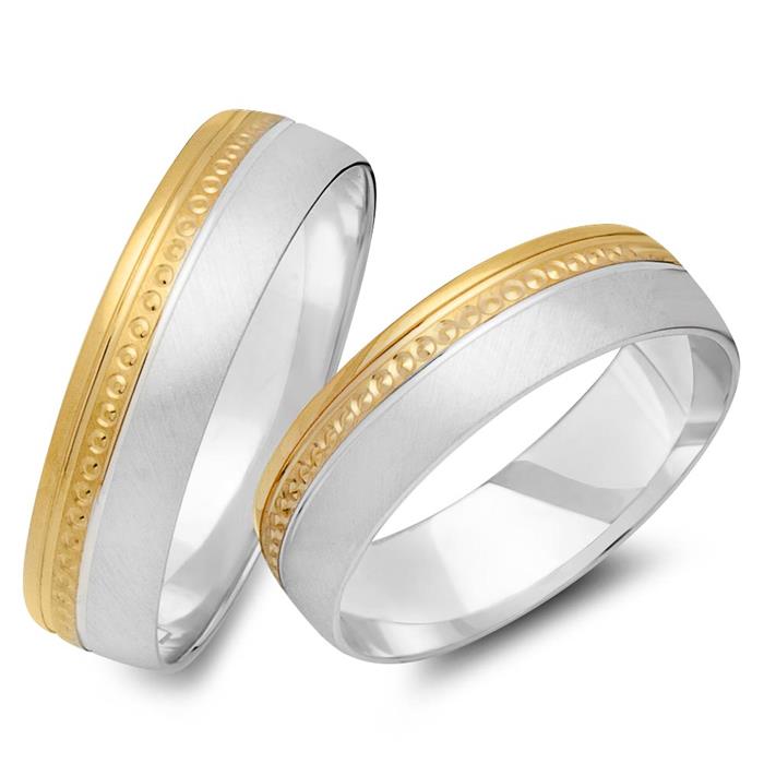 Wedding rings 14ct yellow-white gold