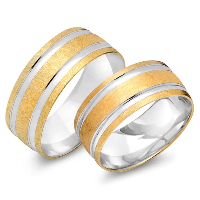 Wedding rings 8ct yellow-white gold