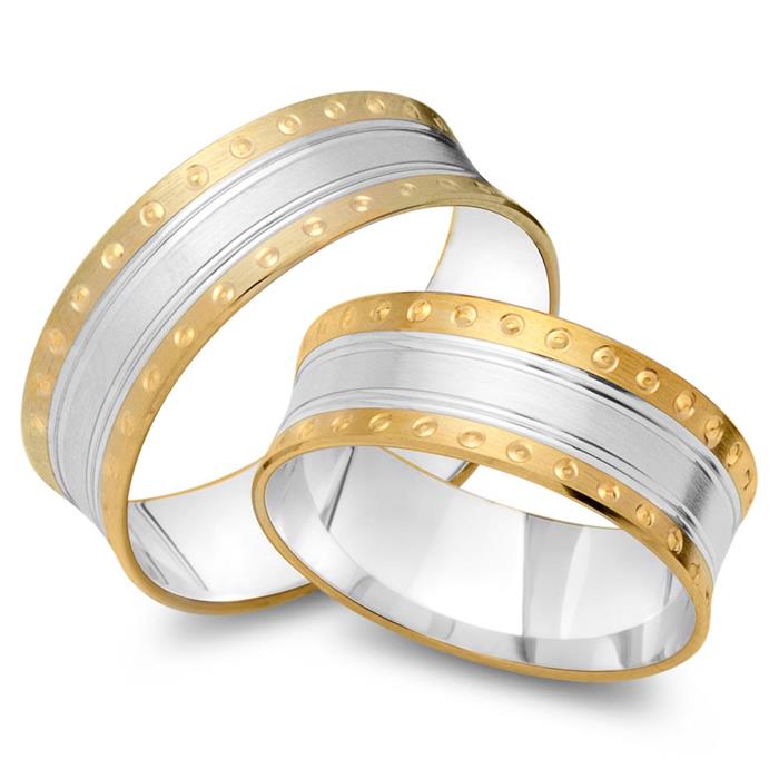 Wedding rings 14ct yellow-white gold