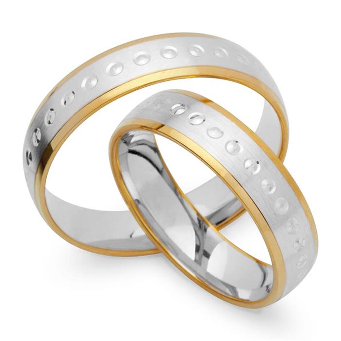 Wedding rings 8ct yellow-white gold