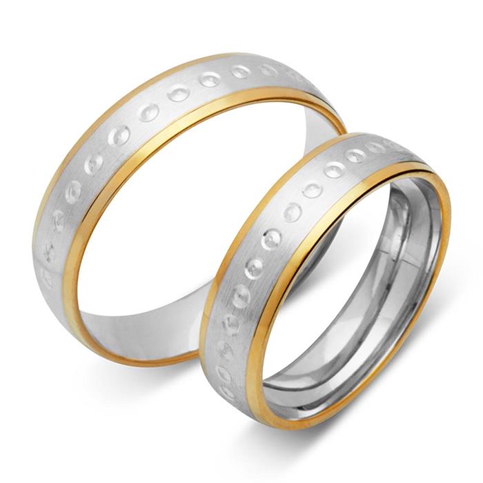 Wedding rings 14ct yellow-white gold