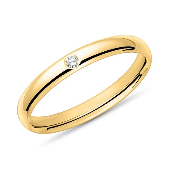 Opschudding Probleem capaciteit Unieke 14 karaat gouden ring voor dames met diamant ER0006-Dia14KYSL