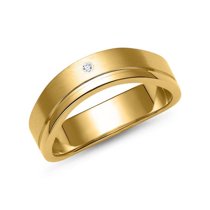 Wedding rings in gold with diamond