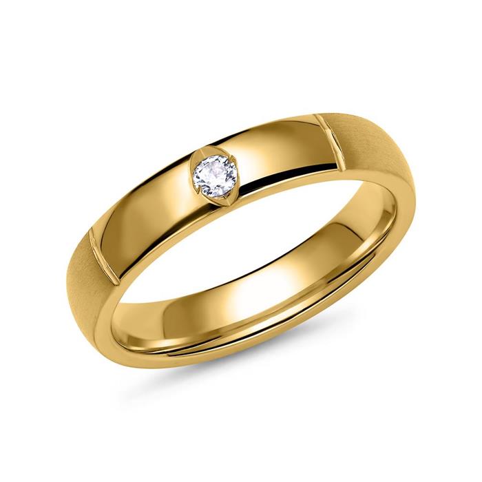 Gold wedding rings with diamond