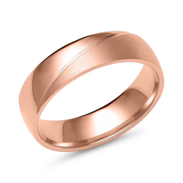 Wedding rings in rose gold with 16 diamonds