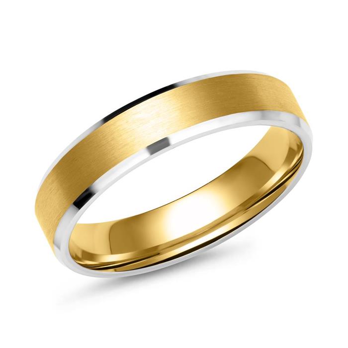 Wedding rings in yellow and white gold with diamond