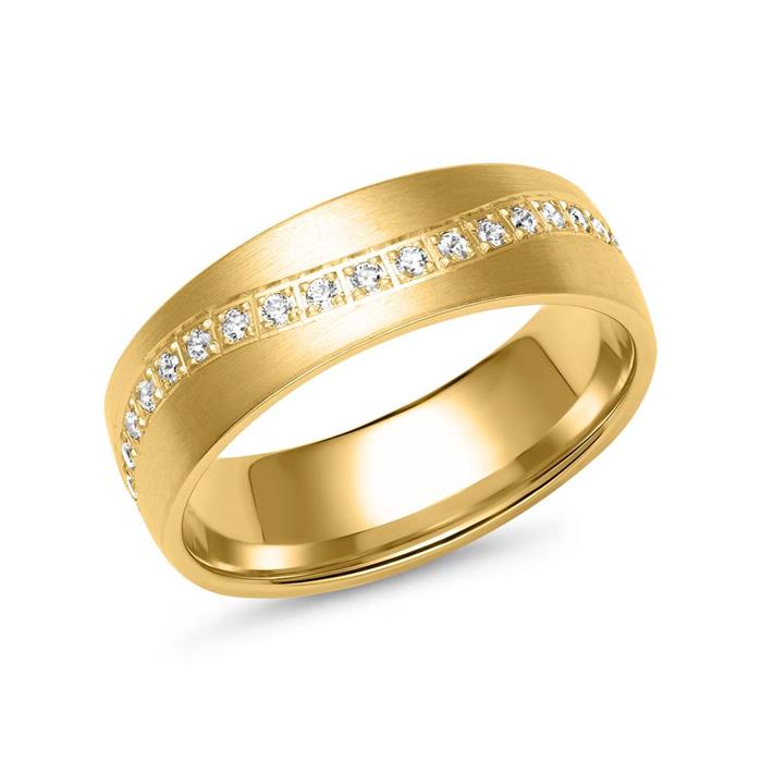 Gold wedding rings with 36 diamonds