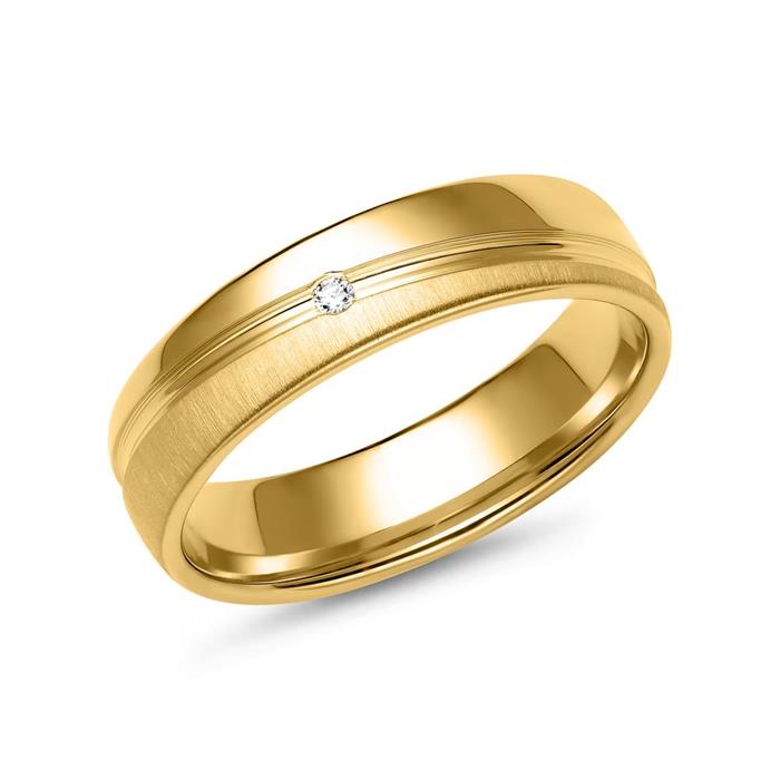 Gold wedding rings with diamond