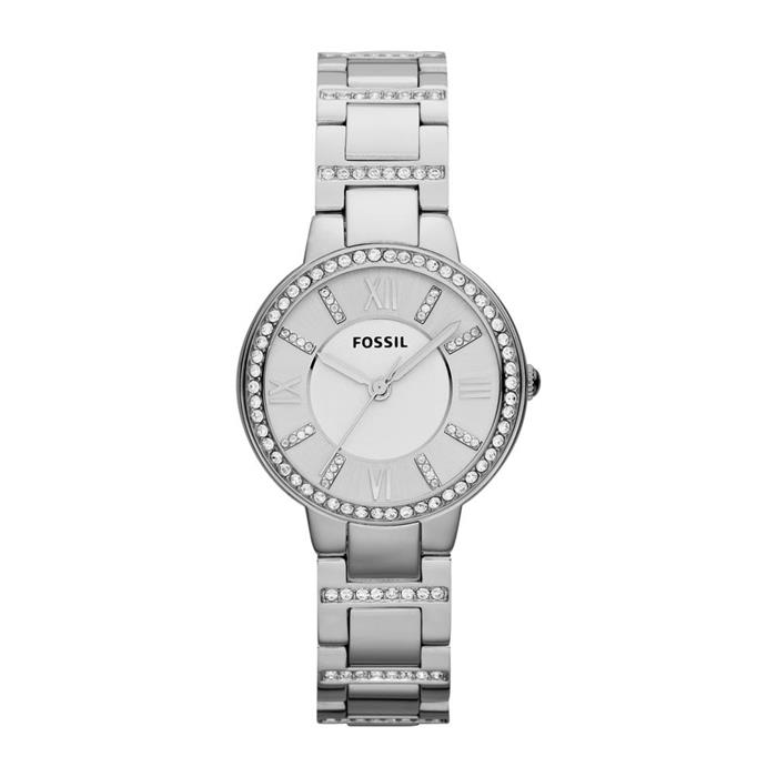 Virginia watch for ladies in stainless steel with glass stones