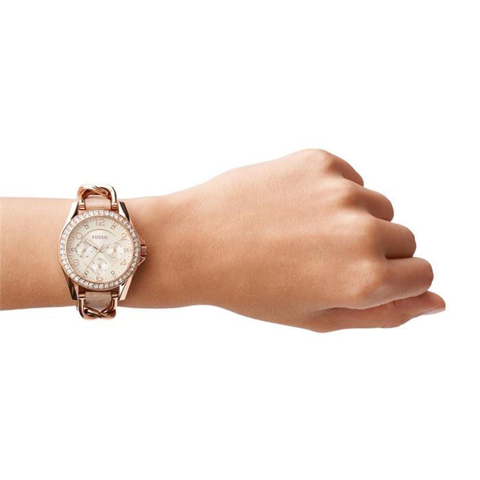 Uhr für Damen in Rosé mit Zirkonia