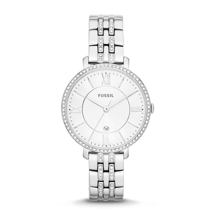 Jacqueline watch for ladies in stainless steel with cubic zirconia