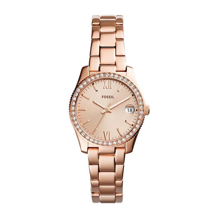 Reloj de mujer scarlette de acero inoxidable chapado en oro rosa