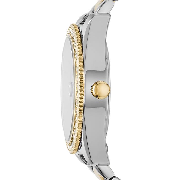 Scarlette mini watch in stainless steel, zirconia, bicolour