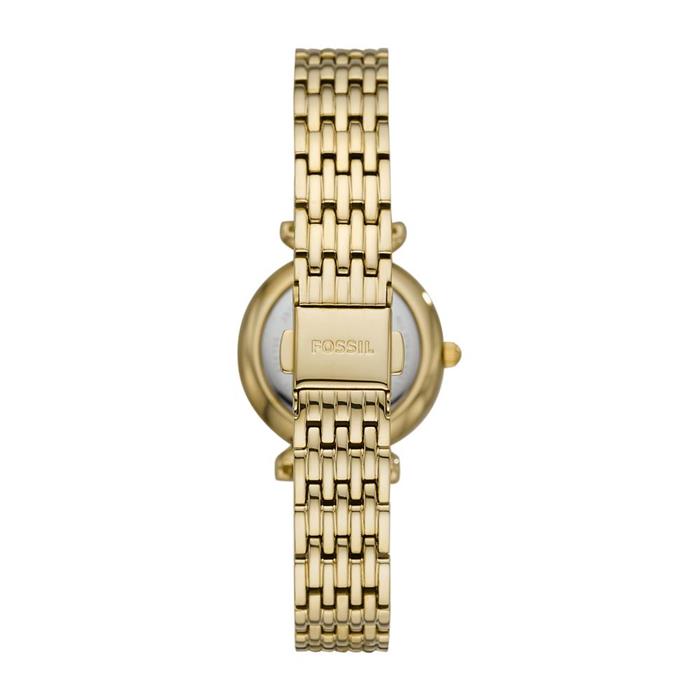 Carlie mini dames parelmoer horloge, roestvrij staal, IP goud