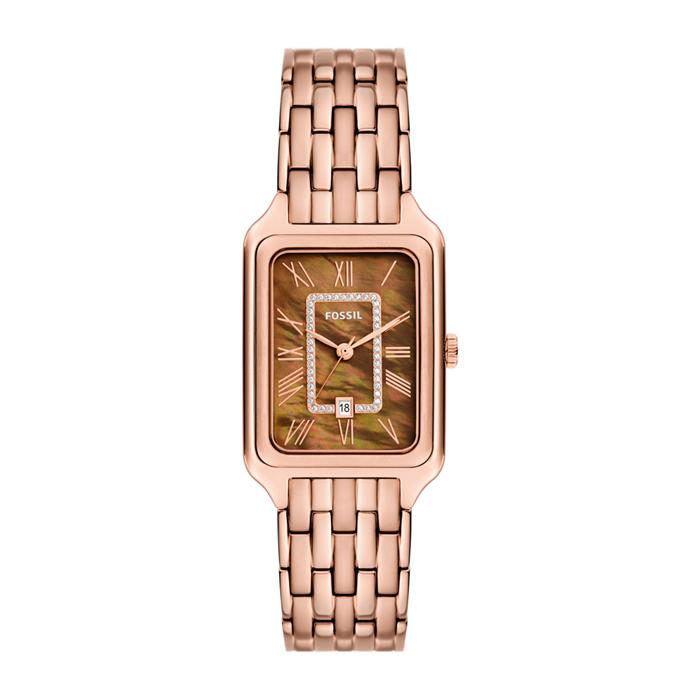 Raquel kwarts horloge voor dames in rosé verguld roestvrij staal