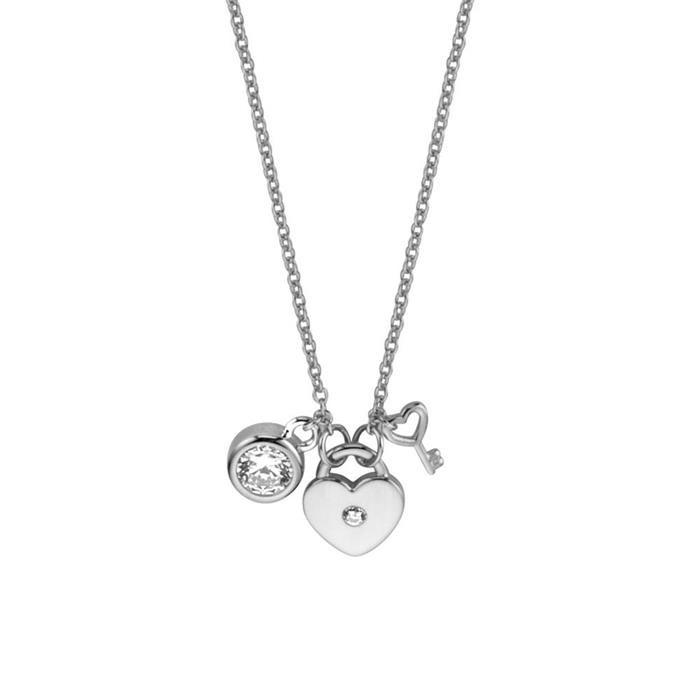 Necklace for women made of 925 silver with zirconia