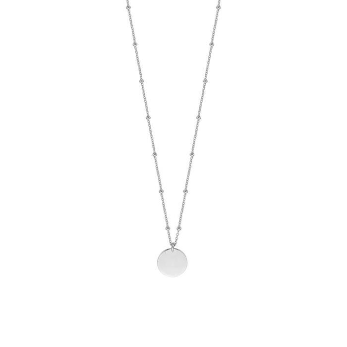 Ladies necklace in sterling silver with pendant, engravable