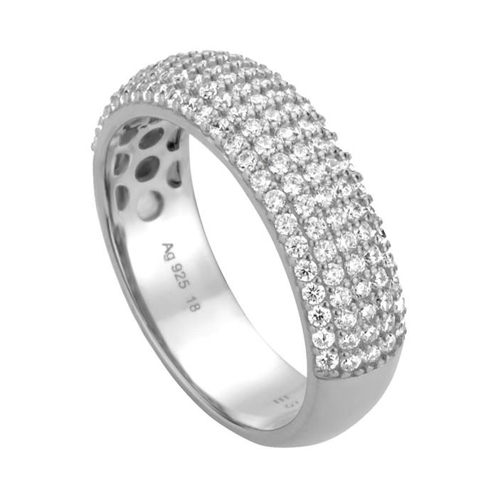 Ladies ring in sterling silver with zirconia setting