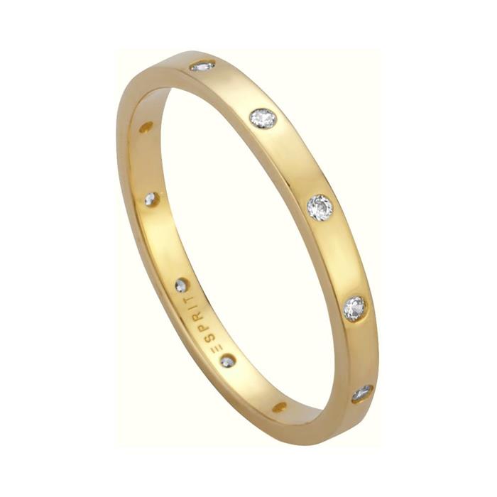 Ring for ladies in gold-plated 925 silver, zirconia