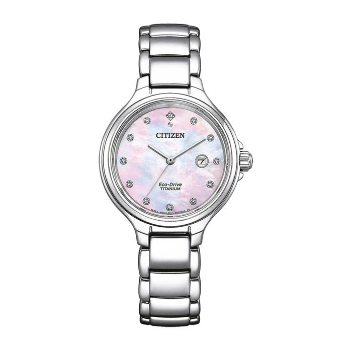 Ladies wristwatch in super titanium with mother-of-pearl
