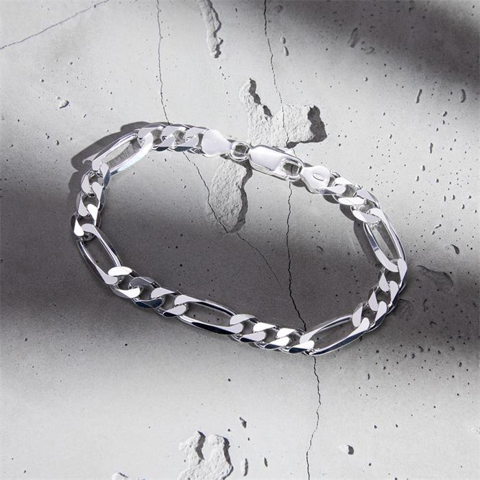 925 zilveren armband: figaro armband zilver 8mm