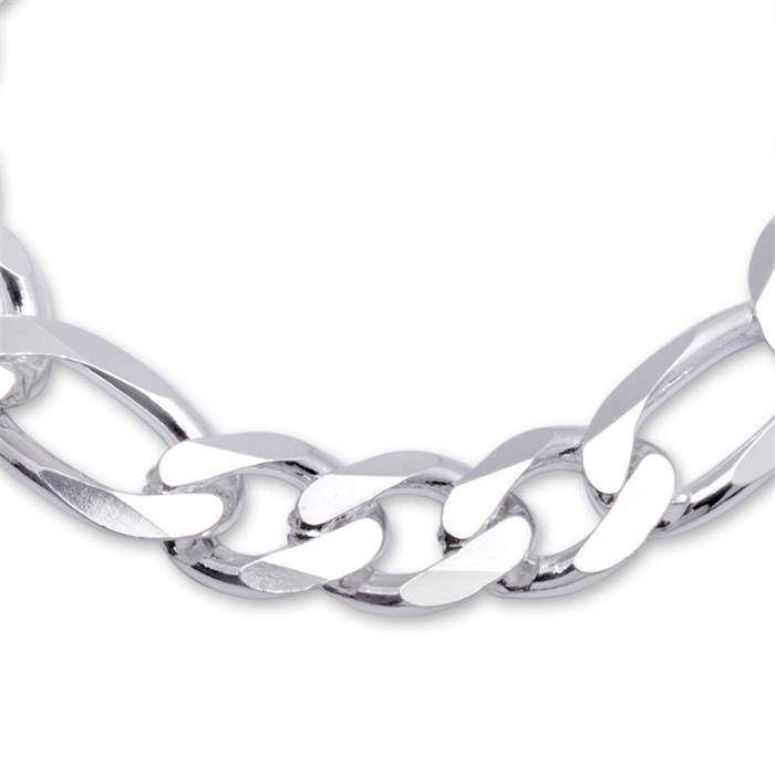 Sterling silver bracelet: Figaro bracelet silver 13mm