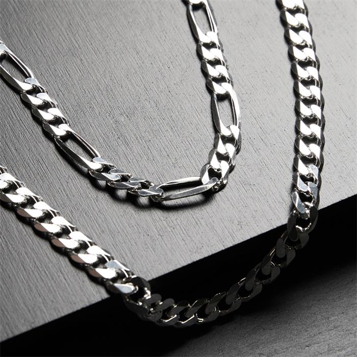 Sterling silver chain: Figaro chain silver 8mm