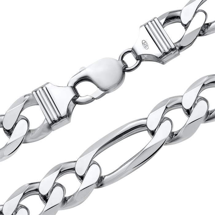 Sterling silver chain: Figaro chain silver 13mm