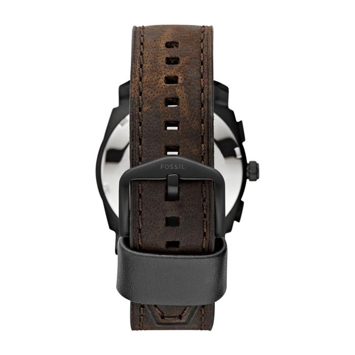 Men's watch machine with leather strap, brown