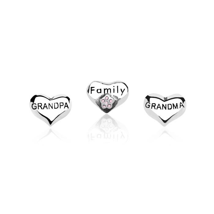 Floating charm set family sterling silver
