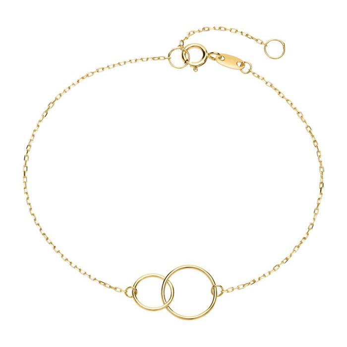 Ladies bracelet circles in 9K gold