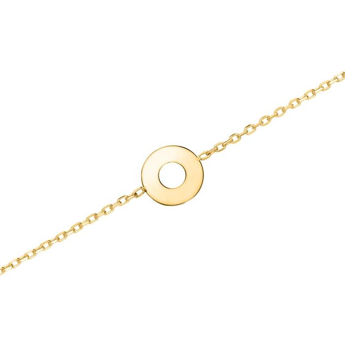 Cirkel armband voor dames in 9k goud