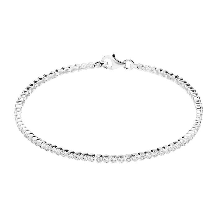 Ladies bracelet in 9K white gold with zirconia