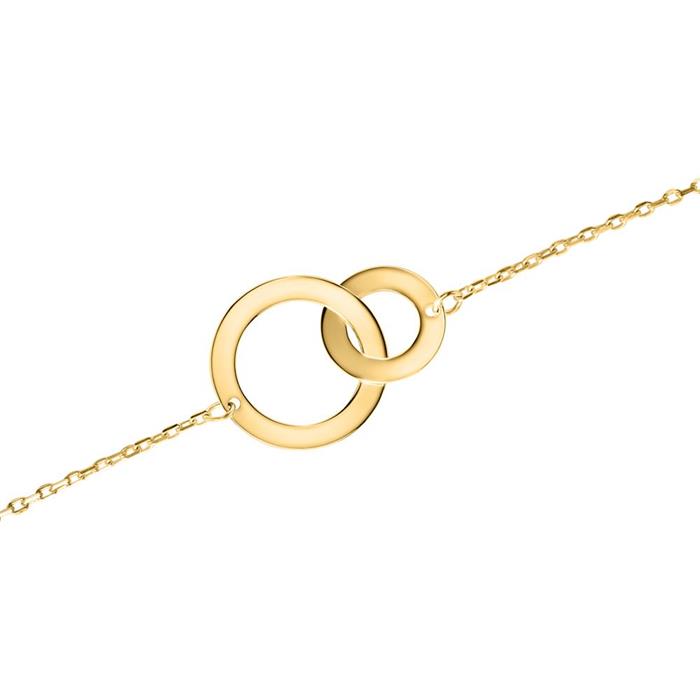 Pulsera círculos para mujer en oro 9 quilates