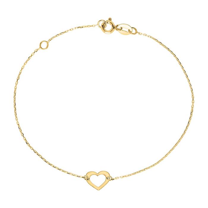 Ladies heart bracelet in 9-carat gold