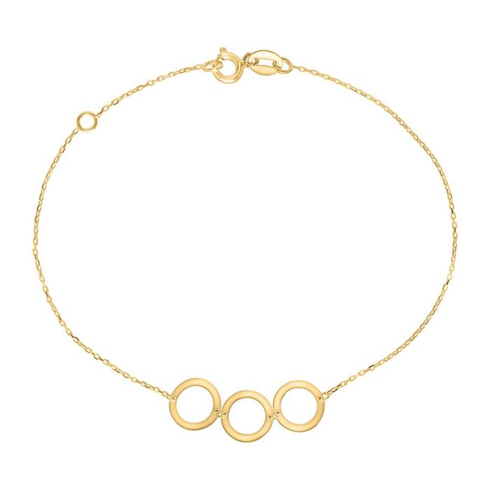 Pulsera de mujer círculos de oro 9 quilates