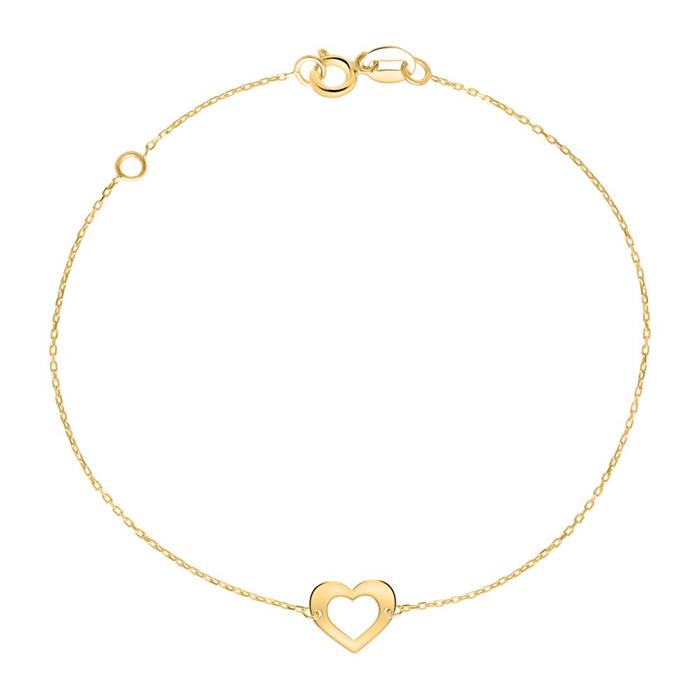 Ladies bracelet heart in 9-carat gold