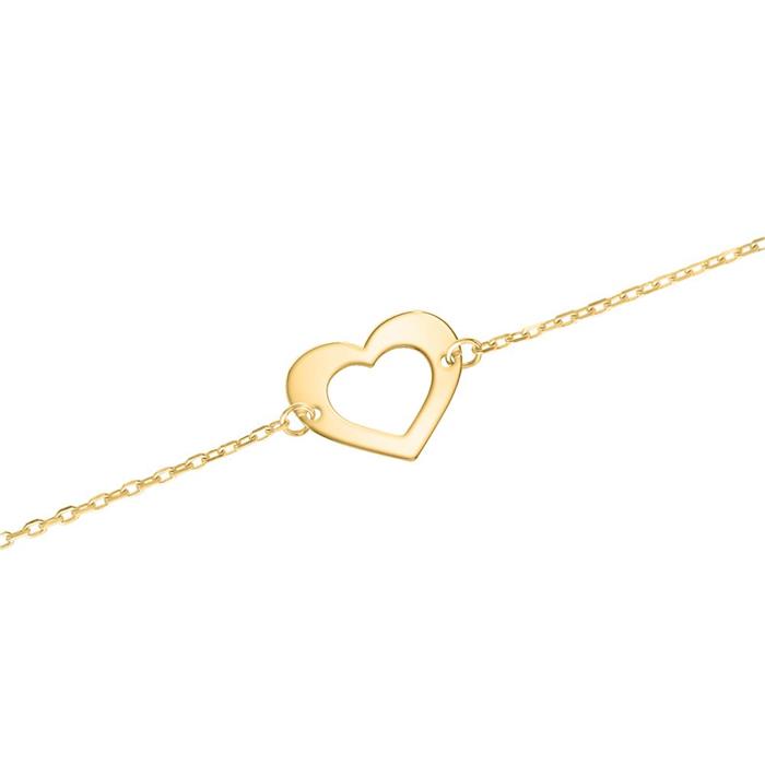 Damenarmband Herz aus 9-karätigem Gold