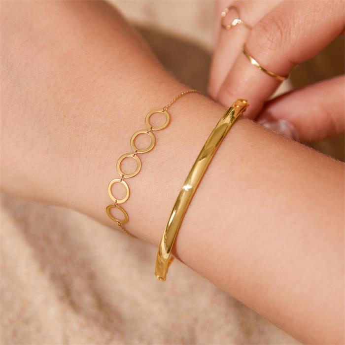 Ladies bracelet circles in 375 yellow gold