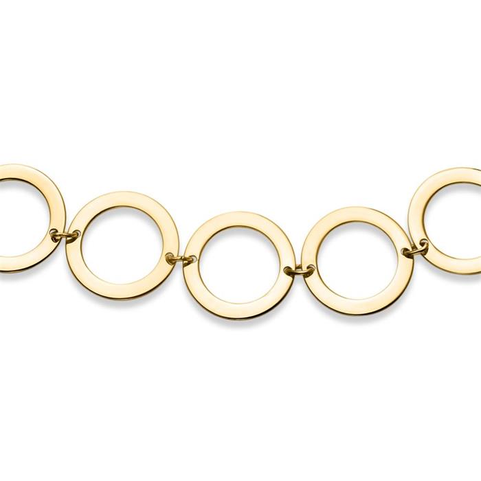 Dames armband cirkels in 9 karaat geel goud
