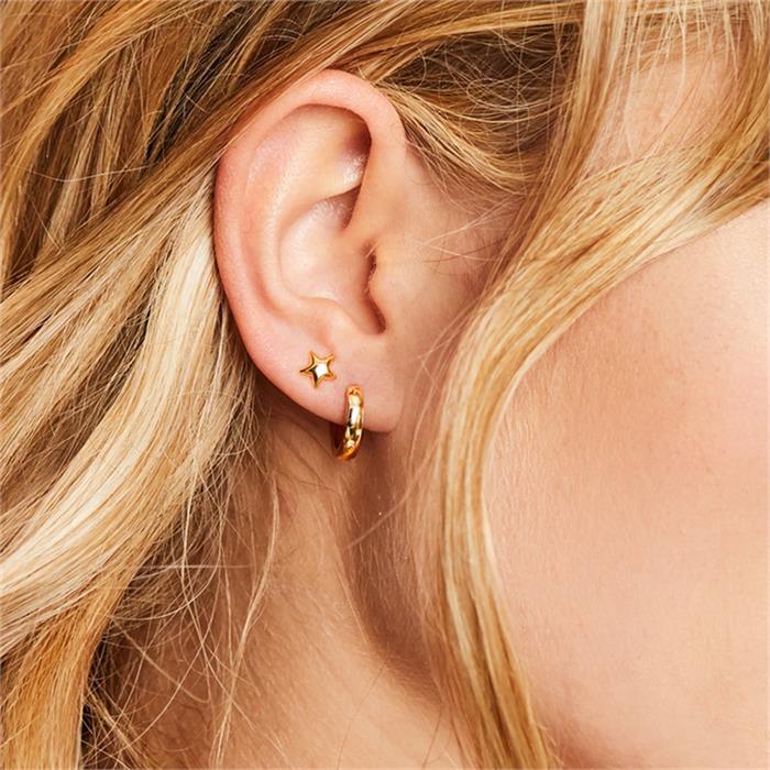 Pendientes estrellas para mujer en oro 14 quilates