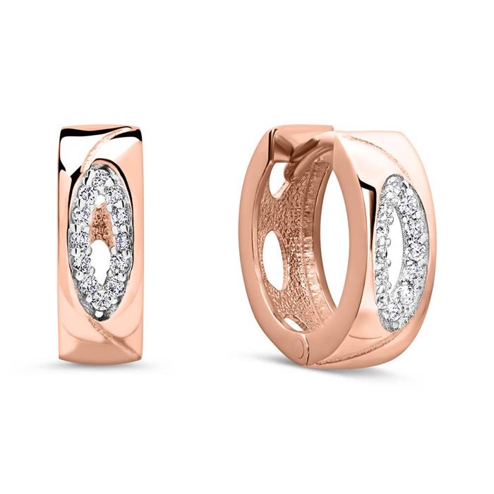 8-carat rose gold hoops with zirconia