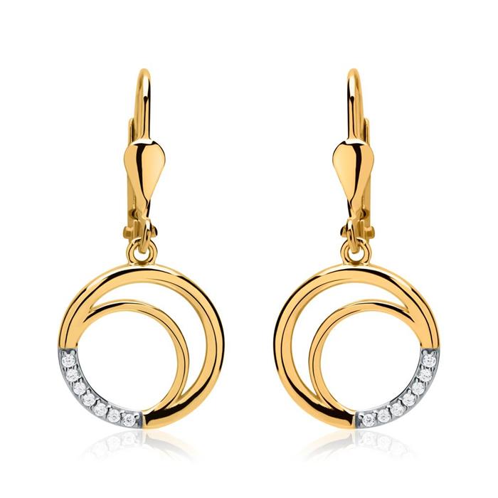 Earrings Circles Of 8ct Gold With Zirconia