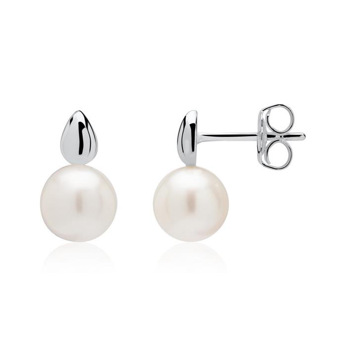 Studs In 14ct White Gold With Freshwater Pearls