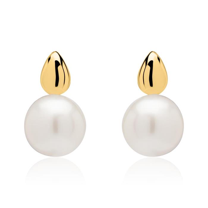 14ct Gold Stud Earrings With Freshwater Pearls