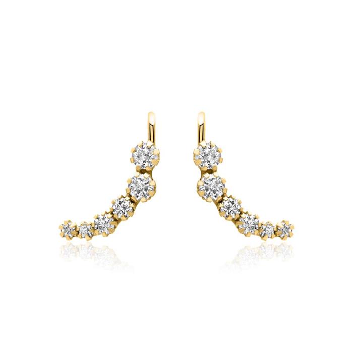 Earcuffs for ladies in 9K gold with zirconia