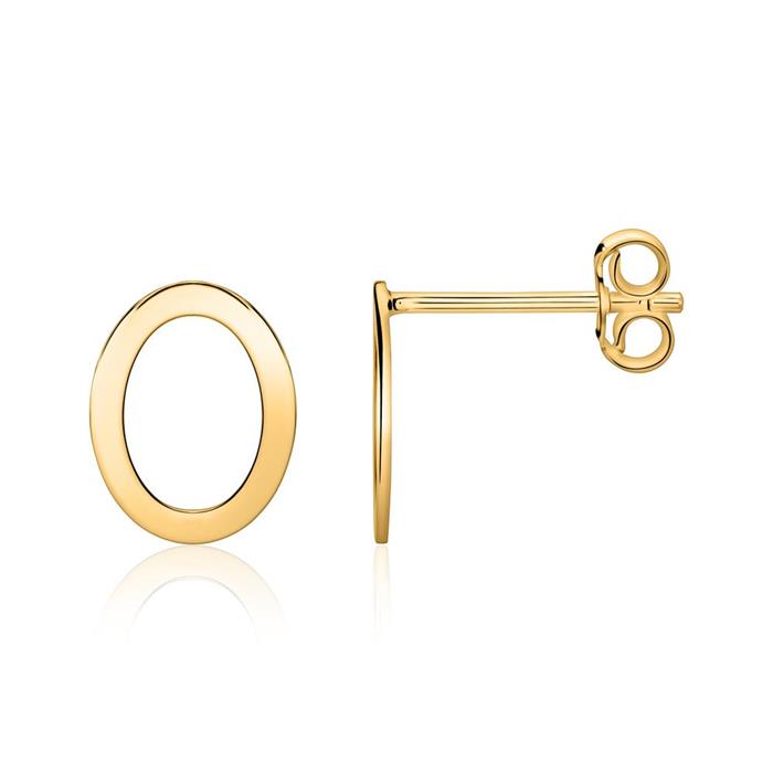 Oval ladies earrings 14K gold