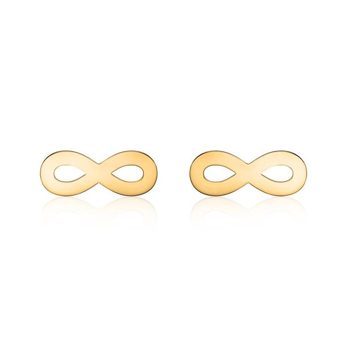 Infinity earstuds for women 14K gold